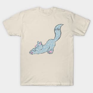 Cute Cat Stretching Yoga Illustration T-Shirt